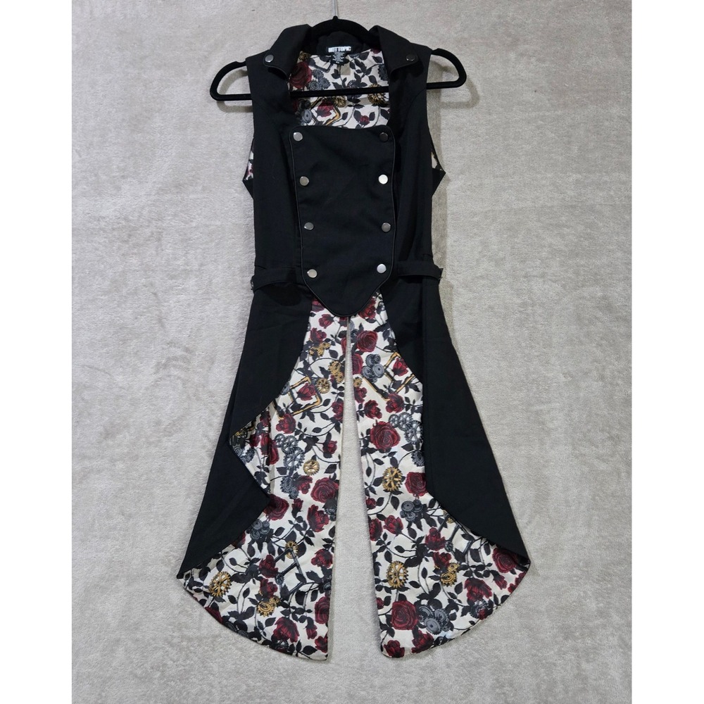 Hot Topic Vest XS Steampunk Goth Emo Split Back Tailcoat Edgy Grunge Cosplay
